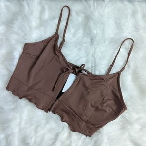 Tie-Front Peplum Crop Top